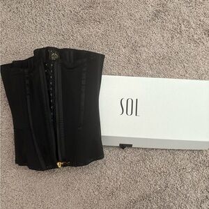 SOL Black Corset with Hook Closure